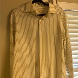 Micheal Kors Yellow and Blue stripped button up